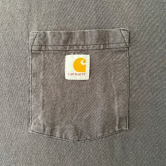 Carhartt 2XL 100% Cotton Front Pocket Faded Black Tee Shirt - Picture 3 of 5